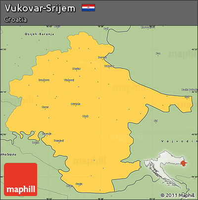 Savanna Style Simple Map of Vukovar-Srijem