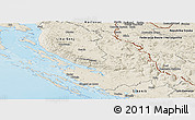 Shaded Relief Panoramic Map of Zadar-Knin