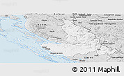 Silver Style Panoramic Map of Zadar-Knin