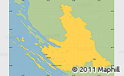 Savanna Style Simple Map of Zadar-Knin, single color outside