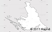 Silver Style Simple Map of Zadar-Knin, cropped outside