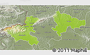 Physical 3D Map of Zagreb, semi-desaturated