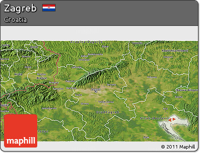Satellite 3D Map of Zagreb