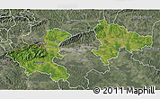 Satellite 3D Map of Zagreb, semi-desaturated