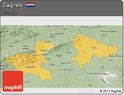 Savanna Style 3D Map of Zagreb