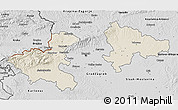 Shaded Relief 3D Map of Zagreb, desaturated