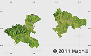 Satellite Map of Zagreb, single color outside