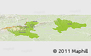 Physical Panoramic Map of Zagreb, lighten