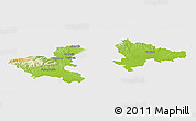 Physical Panoramic Map of Zagreb, single color outside