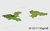 Satellite Panoramic Map of Zagreb, single color outside