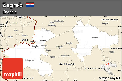 Classic Style Simple Map of Zagreb