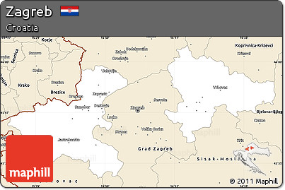 Classic Style Simple Map of Zagreb
