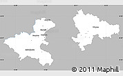 Gray Simple Map of Zagreb, single color outside