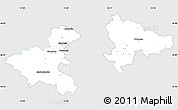 Silver Style Simple Map of Zagreb, single color outside