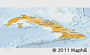 Political Shades 3D Map of Cuba, lighten