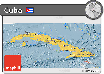 Savanna Style 3D Map of Cuba