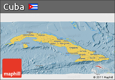 Savanna Style 3D Map of Cuba