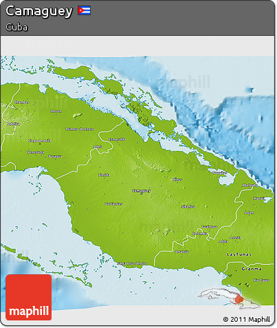 Physical 3D Map of Camaguey