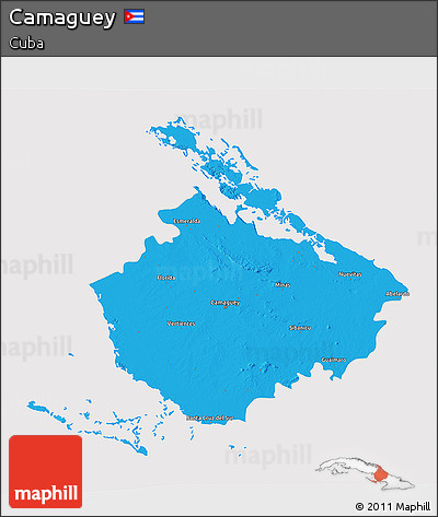 Political 3D Map of Camaguey, cropped outside