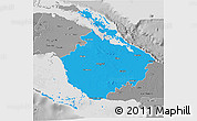 Political 3D Map of Camaguey, desaturated