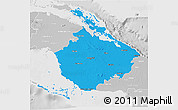 Political 3D Map of Camaguey, lighten, desaturated