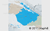 Political 3D Map of Camaguey, lighten, semi-desaturated