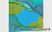 Political 3D Map of Camaguey, satellite outside