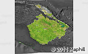 Satellite 3D Map of Camaguey, darken, desaturated