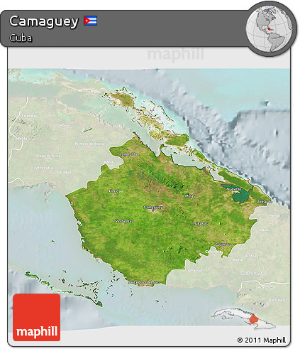 Satellite 3D Map of Camaguey, lighten