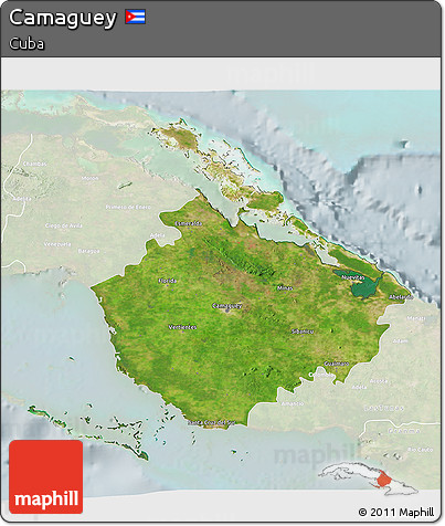 Satellite 3D Map of Camaguey, lighten
