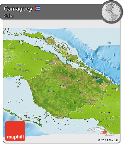 Satellite 3D Map of Camaguey, physical outside