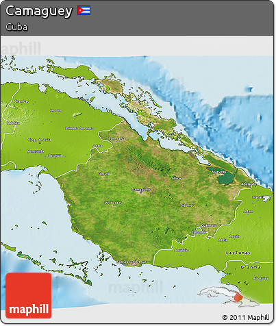 Satellite 3D Map of Camaguey, physical outside