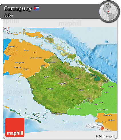 Satellite 3D Map of Camaguey, political outside