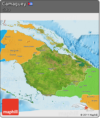 Satellite 3D Map of Camaguey, political outside