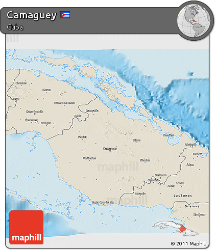 Shaded Relief 3D Map of Camaguey