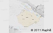 Shaded Relief 3D Map of Camaguey, lighten, desaturated