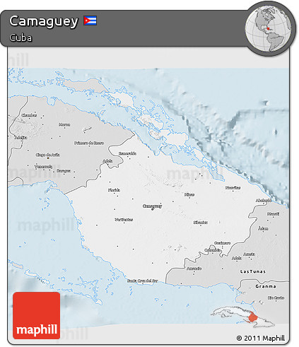 Silver Style 3D Map of Camaguey