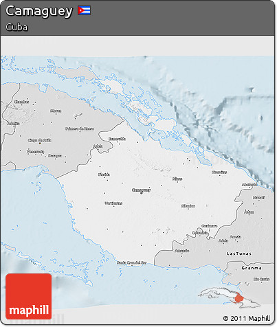 Silver Style 3D Map of Camaguey