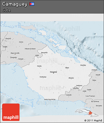 Silver Style 3D Map of Camaguey