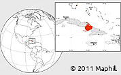 Blank Location Map of Camaguey, highlighted country