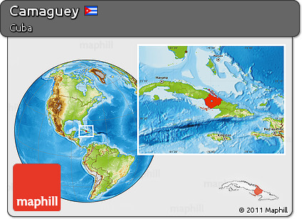 Physical Location Map of Camaguey