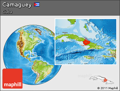 Physical Location Map of Camaguey
