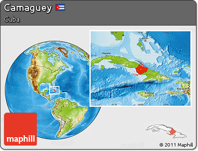 Physical Location Map of Camaguey