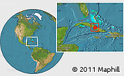 Satellite Location Map of Camaguey, within the entire country