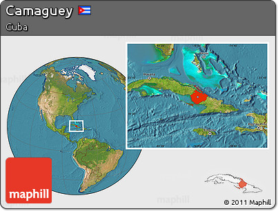 Satellite Location Map of Camaguey