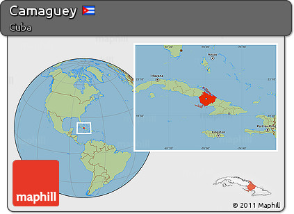 Savanna Style Location Map of Camaguey