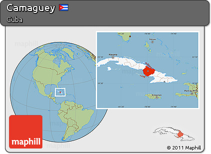 Savanna Style Location Map of Camaguey, highlighted country