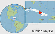 Savanna Style Location Map of Camaguey, highlighted country