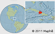 Savanna Style Location Map of Camaguey, hill shading