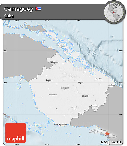 Gray Map of Camaguey, single color outside